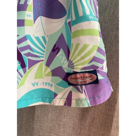 Vineyard Vines Men's Geometric Sailboat Print Board Shorts Swim Trunks Size M - Picture 2 of 6